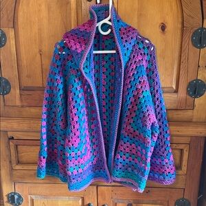 Colorful Handmade Crochet Cardigan